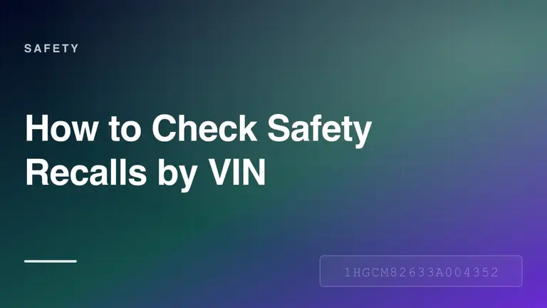 Safety recall notice displayed alongside a vehicle identification number
